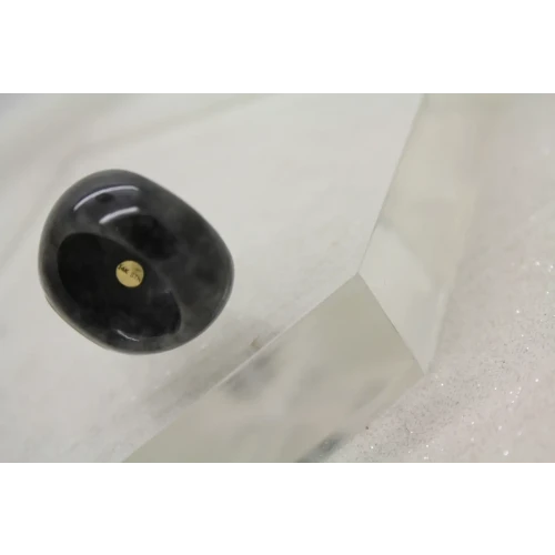 Signed STN 14k Y.G. BEZEL SET CHALCEDONY on JASPER ring size 6.75