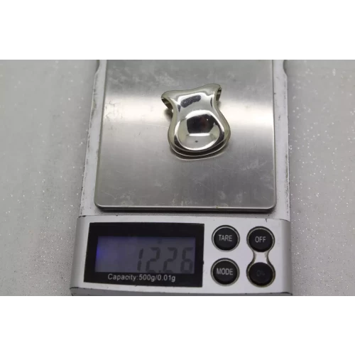 Signed SU .925 S.S. CONCAVE MODERNIST SLIDE pendant