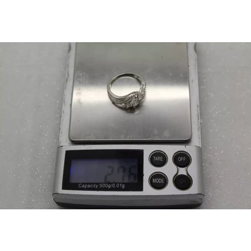 Signed SUN .925 S.S. CLEAR CZ SWIRL DESIGN ring size 7