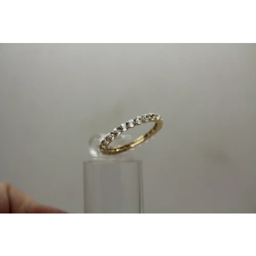 Signed SW 14k Y.G. CUBIC ZIRCONIA ETERNITY BAND size 8