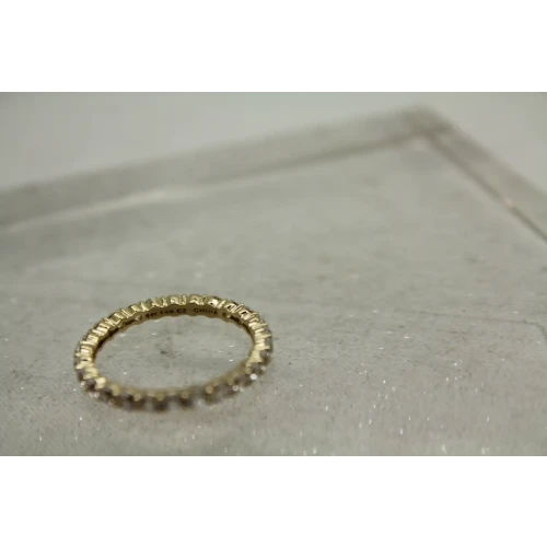 Signed SW 14k Y.G. CUBIC ZIRCONIA ETERNITY BAND size 8