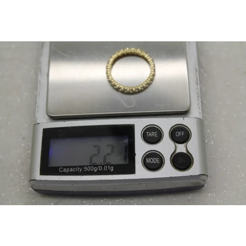 Signed SW 14k Y.G. CUBIC ZIRCONIA ETERNITY BAND size 8