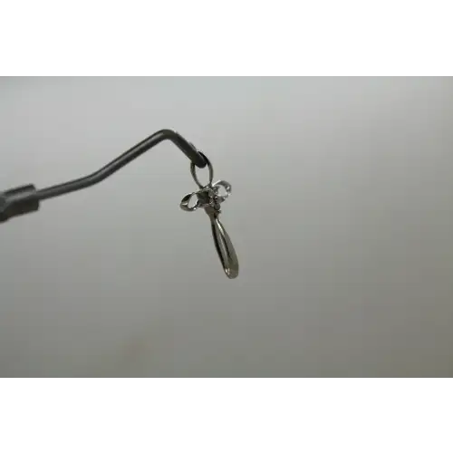 Signed TAJ 10k W.G. DIAMOND LOOP DESIGN CROSS pendant