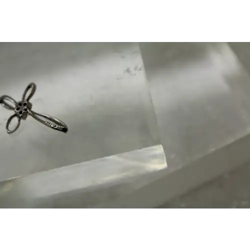 Signed TAJ 10k W.G. DIAMOND LOOP DESIGN CROSS pendant