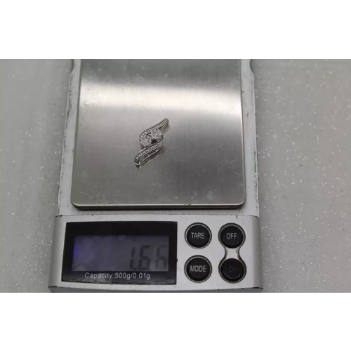 Signed UD .925 S.S. DIAMOND ILLUSION TWO STONE BYPASS pendant