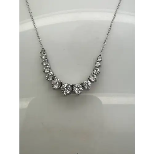 Signed UD .925 S.S. Graduated WHITE SAPPHIRE necklace