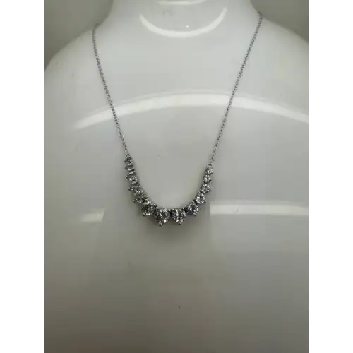 Signed UD .925 S.S. Graduated WHITE SAPPHIRE necklace (2)