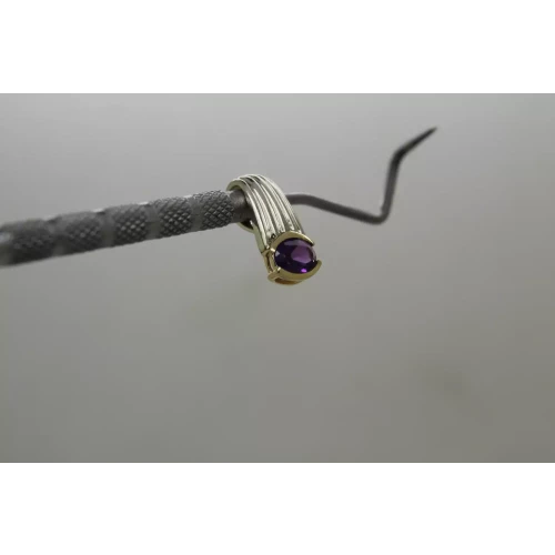 Signed VD .925 S.S. AMETHYST MODERN DESIGN pendant