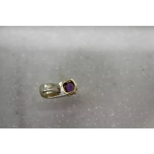 Signed VD .925 S.S. AMETHYST MODERN DESIGN pendant