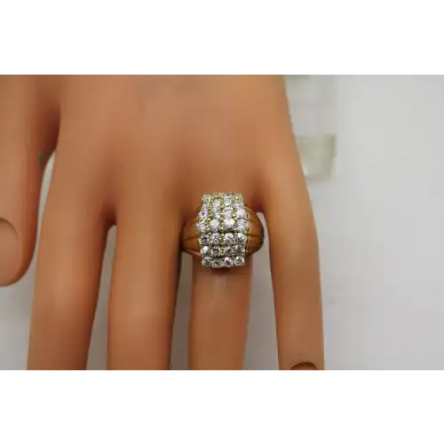Signed Vermeil .925 S.S. SUPER SPARKLE CZ CLUSTER ring size 8.75 #