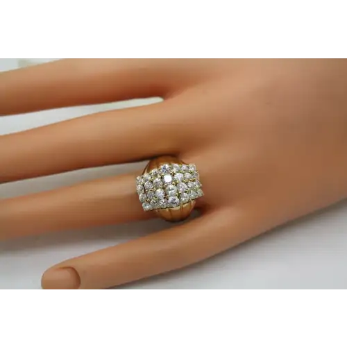 Signed Vermeil .925 S.S. SUPER SPARKLE CZ CLUSTER ring size 8.75 #