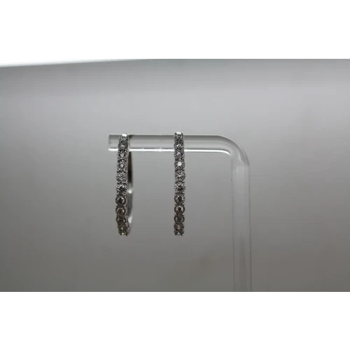 Signed ZEI 10k W.G. .40ctw DIAMOND LARGE HOOP earrings 5.9g (2)