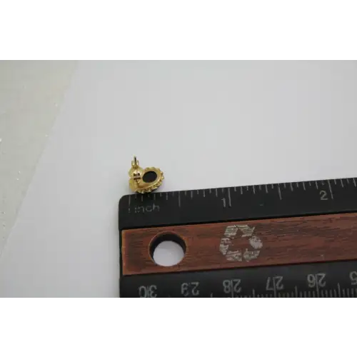 Signed ZZ 14k Y.G. OPAL INLAY DOUBLET STUD earrings #