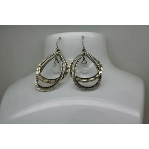 SILPADA .925 S.S. GLASS DOUBLE TEARDROP DANGLE earrings W1681