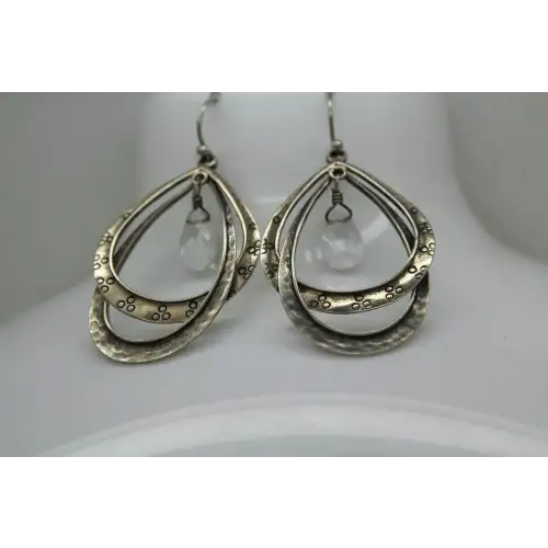 SILPADA .925 S.S. GLASS DOUBLE TEARDROP DANGLE earrings W1681