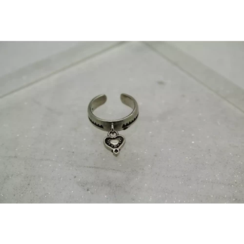 SILPADA .925 S.S. HEART DANGLE MIDI TOE ring size 3.25