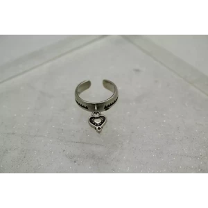 SILPADA .925 S.S. HEART DANGLE MIDI TOE ring size 3.25