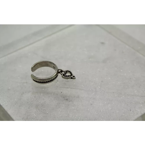 SILPADA .925 S.S. HEART DANGLE MIDI TOE ring size 3.25