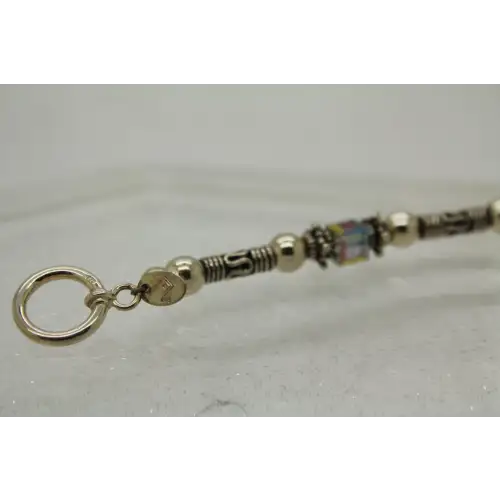 SILPADA .925 S.S. IRIDIZED QUARTZ BEADED TOGGLE braclelet 8