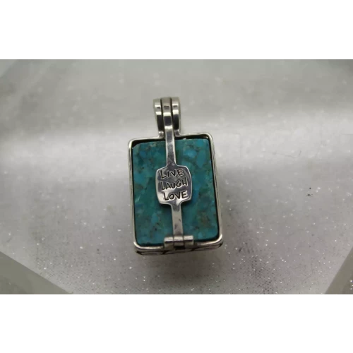 SILPADA .925 S.S. LIVE LAUGH LOVE interchangeable TURQUOISE pendant