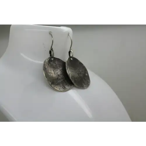 SILPADA .925 S.S. OXIDIZED WAVY DISC DANGLE earrings