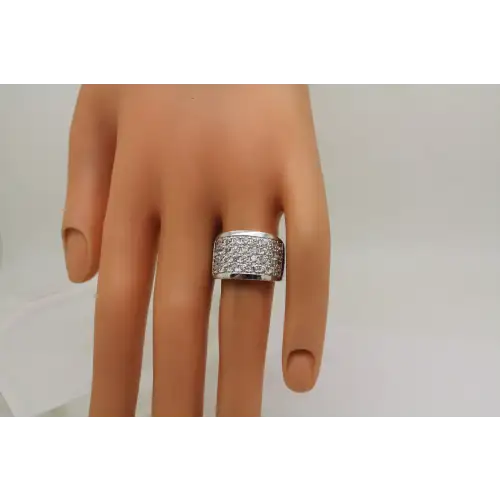 SILPADA .925 S.S. PAVE CZ WIDE BAND ring size 7.5 (2)
