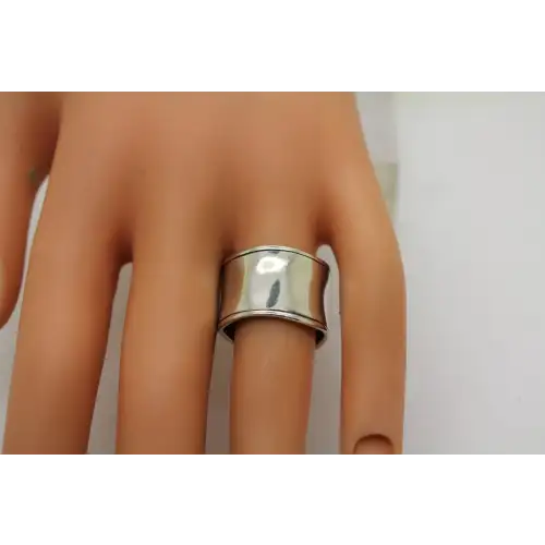 SILPADA .925 S.S. WAVY WIDE CIGAR BAND ring sizse 7.5 #