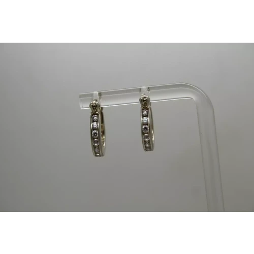 SILPADA .925 Sterling  Silver CZ RAY OF LIGHT HOOP earrings