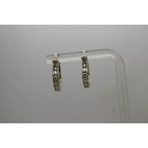 SILPADA .925 Sterling  Silver CZ RAY OF LIGHT HOOP earrings