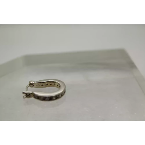 SILPADA .925 Sterling  Silver CZ RAY OF LIGHT HOOP earrings