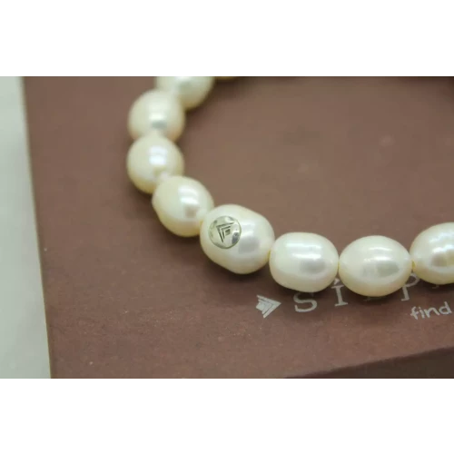 SILPADA .925 Sterling Silver PEARL BEADED STRETCH bracelet 6.5