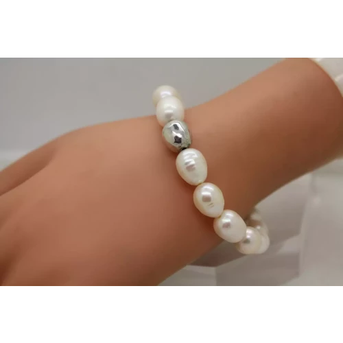 SILPADA .925 Sterling Silver PEARL BEADED STRETCH bracelet 6.5