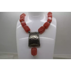 SILPADA HAMMERED .925 S.S. Chunky CHERRY QUARTZ BEADED toggle 16