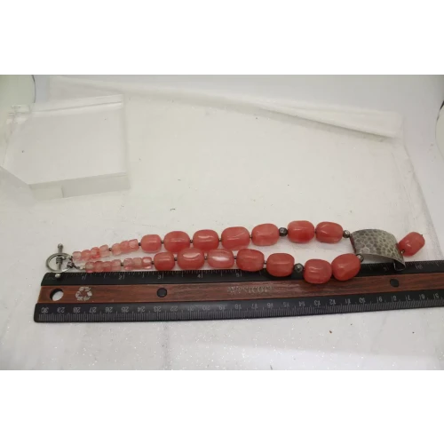 SILPADA HAMMERED .925 S.S. Chunky CHERRY QUARTZ BEADED toggle 16