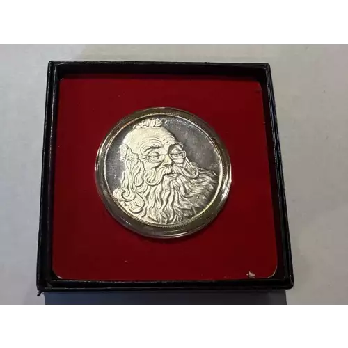 Silver Towne 1991 Engrave-able 1 oz .999 Fine Silver Round Santa Ornament 
