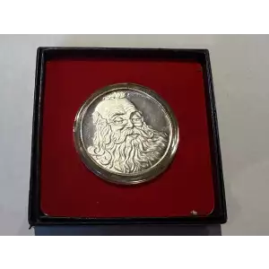 Silver Towne 1991 Engrave-able 1 oz .999 Fine Silver Round Santa Ornament 