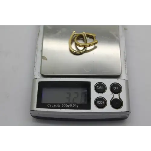 SK9 gold over .925 S.S. .48ctw DIAMOND CHANNEL ELONGATED HOOPS