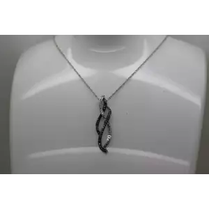 .925 S.S. DOUBLE INFINITY DIAMOND ACCENT pendant necklace 18