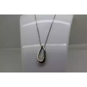 LLK .925 Sterling Silver MODERNIST OPENWORK TWIST PENDANT necklace 18