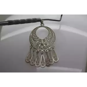.925 S.S. FANCY QUILLED DESIGN FILIGREE FRINGE pendant