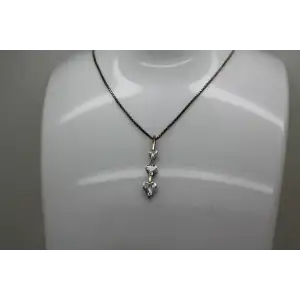 .925 S.S. DIAMONIQUE DQ Heart Cut CZ JOURNEY HEART necklace 19