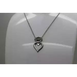 MOD HARLEY DAVIDSON .925 S.S. CRYSTAL BAR HEART pend. necklace 18