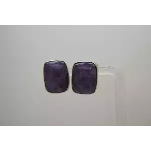VTG .925 S.S. PURPLE GEMSTONE RECTANGLE STUD earrings