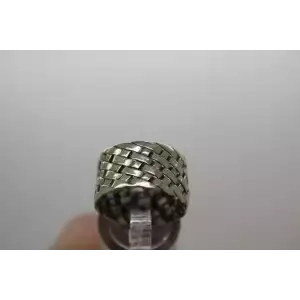 Vintage JAF .925 S.S. BASKET WEAVE CIGAR BAND ring size 9