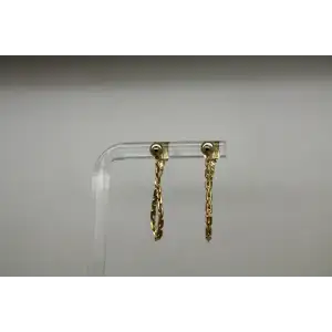 14k GOLD FILLED FLEXIBLE CHAIN LINK DESIGN HOOP earrings