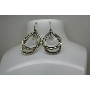SILPADA .925 S.S. GLASS DOUBLE TEARDROP DANGLE earrings W1681