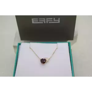 EFFY 14k Rose Gold AMETHYST & DIAMOND DOUBLE HEART necklace