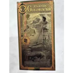2 FLORIDA Goldback 1/500th oz Aurum Gold Note (24k) 