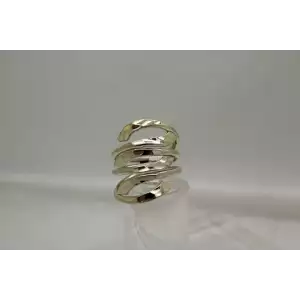 .925 S.S. HAMMERED MODERNIST SWIRL COIL FULL FINGER ring size 6