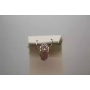 PANDORA ALE 585 14k White Gold PINK SWIRLS MURANO CHARM BEAD